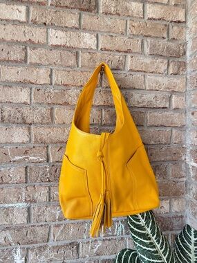 Laggo Havana hobo bag crafted from pebbled genuine leather.